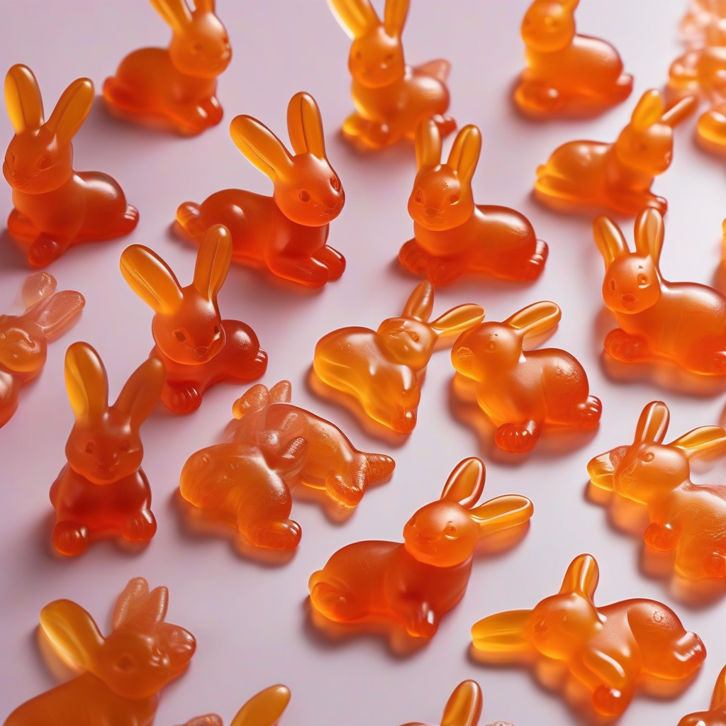 transparent orange gummy cute rabbit shape by Générateur d'images par IA gratuit - Aucune connexion nécessaire✨ | AIGAZOU