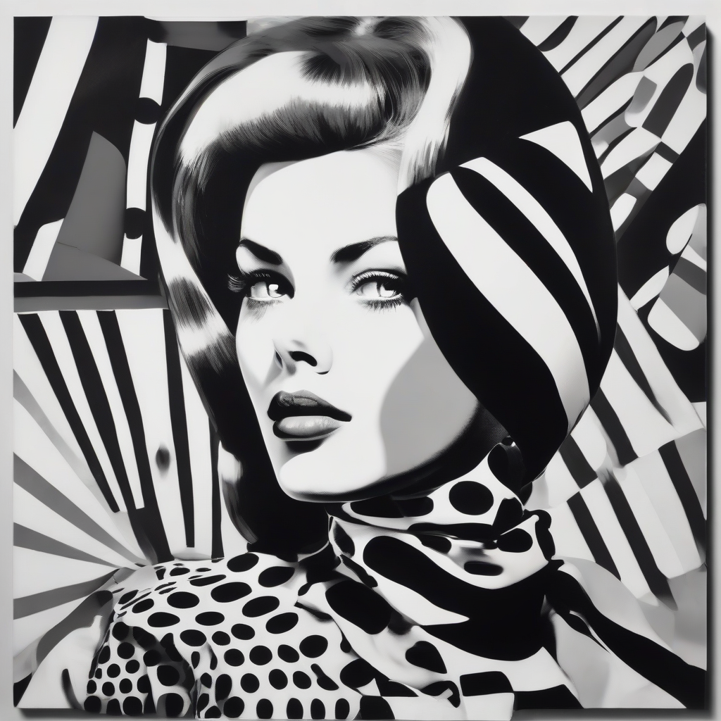 pop art young woman fashion verner panton design black white by मुफ्त एआई छवि जनरेटर - बिना लॉगिन के✨ | AIGAZOU