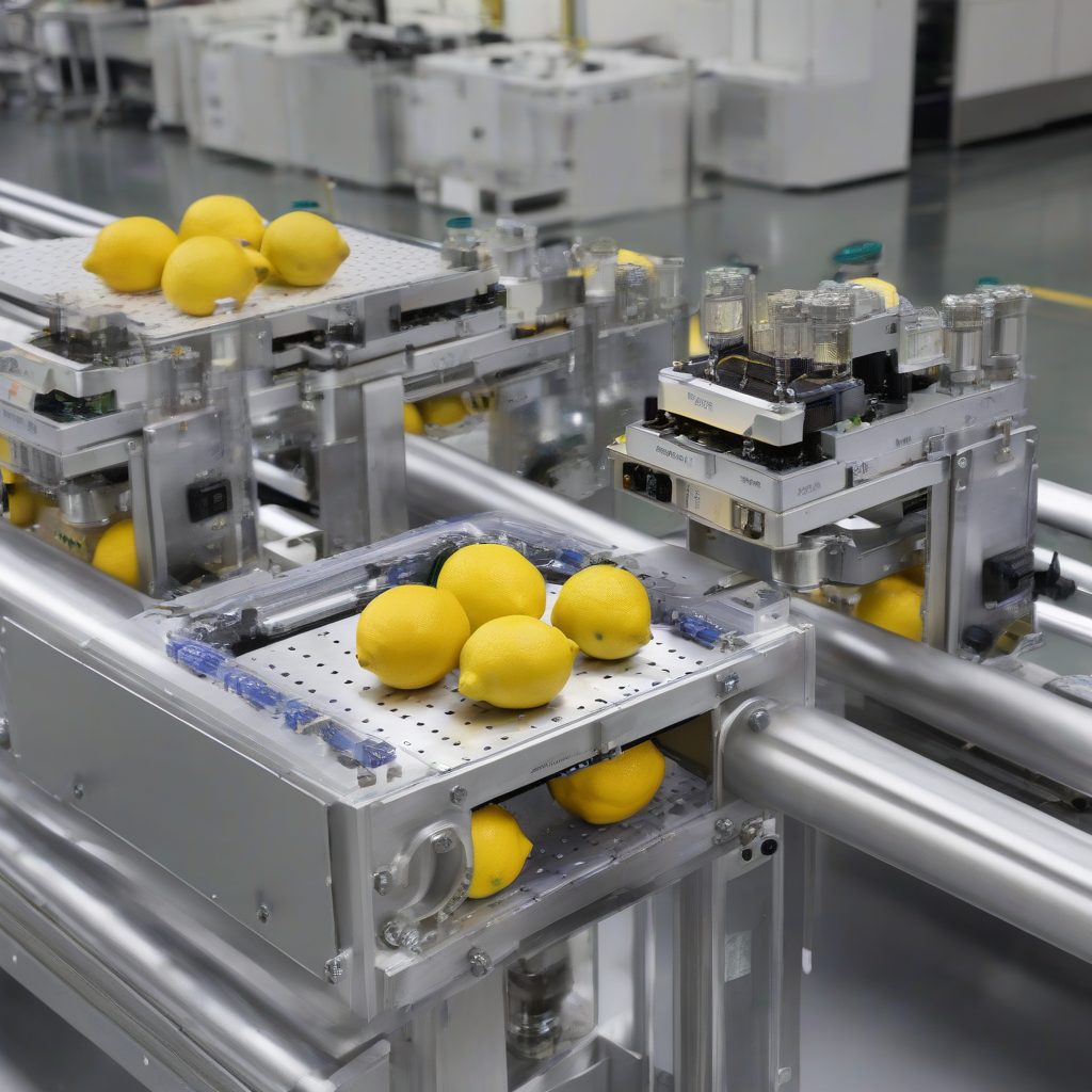 lemon conveyor line pressure sensor platform by Générateur d'images par IA gratuit - Aucune connexion nécessaire✨ | AIGAZOU