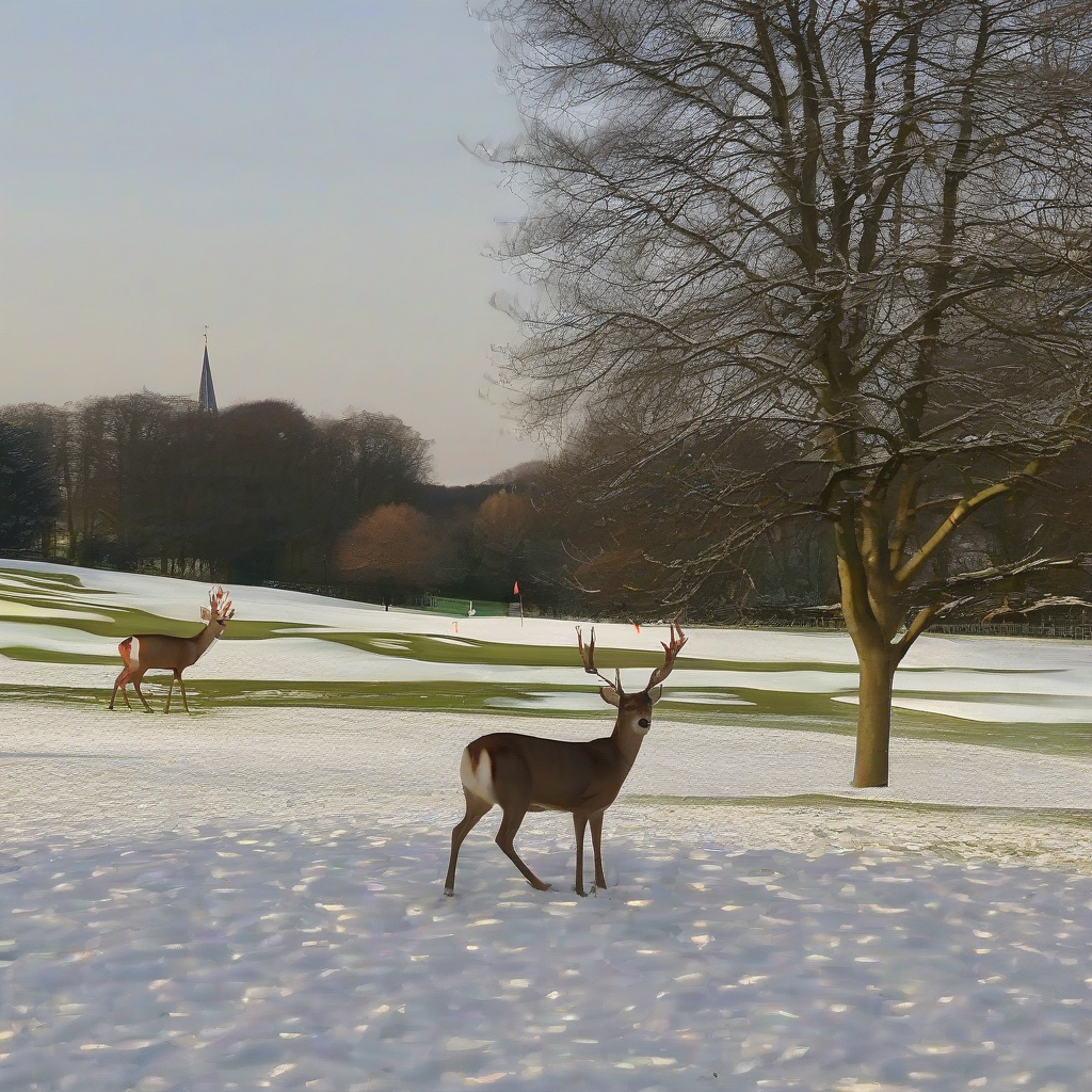 golf course christmas deer and does by Générateur d'images par IA gratuit - Aucune connexion nécessaire✨ | AIGAZOU