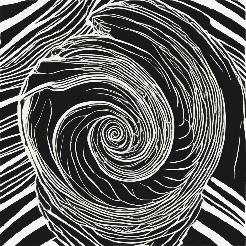 empty snail shell black and white linocut design by मुफ्त एआई छवि जनरेटर - बिना लॉगिन के✨ | AIGAZOU