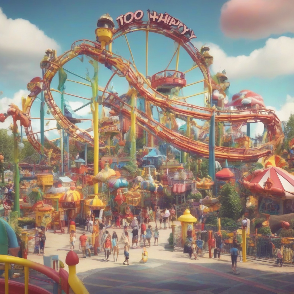 extremely happy theme park by Générateur d'images par IA gratuit - Aucune connexion nécessaire✨ | AIGAZOU