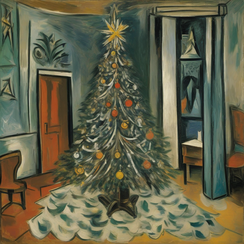 picasso painting christmas tree 1915 by मुफ्त एआई छवि जनरेटर - बिना लॉगिन के✨ | AIGAZOU