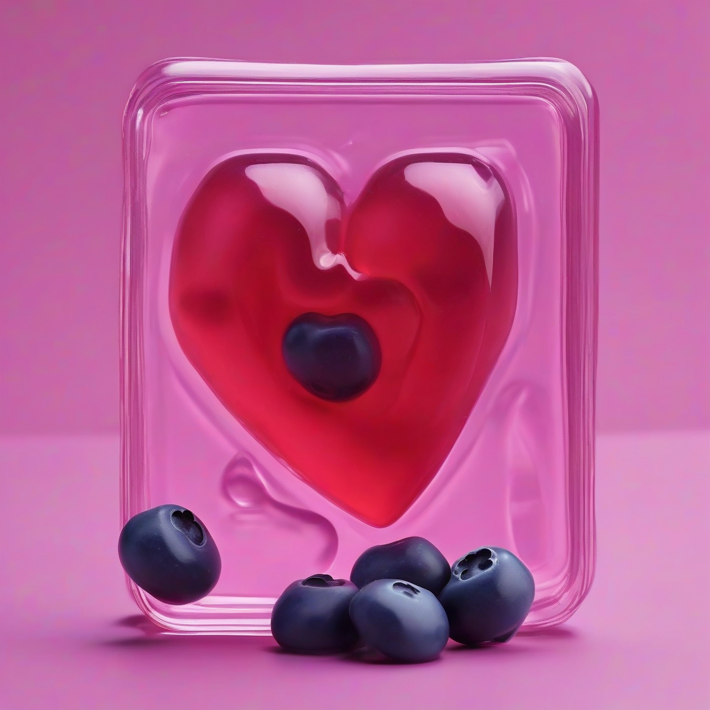 heart shaped gummy with blueberry flavor by मुफ्त एआई छवि जनरेटर - बिना लॉगिन के✨ | AIGAZOU