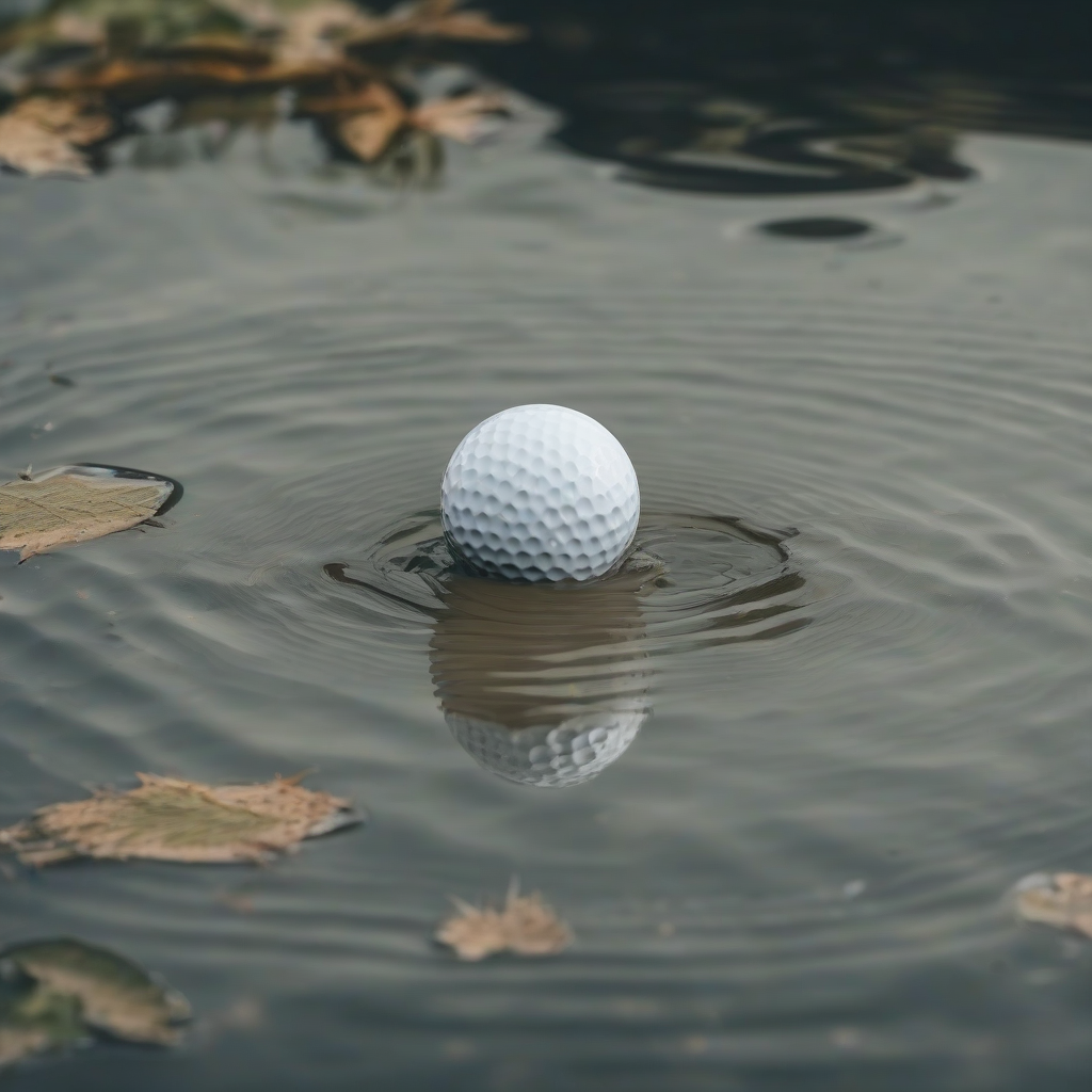 a golf ball completely sunk in the pond by मुफ्त एआई छवि जनरेटर - बिना लॉगिन के✨ | AIGAZOU