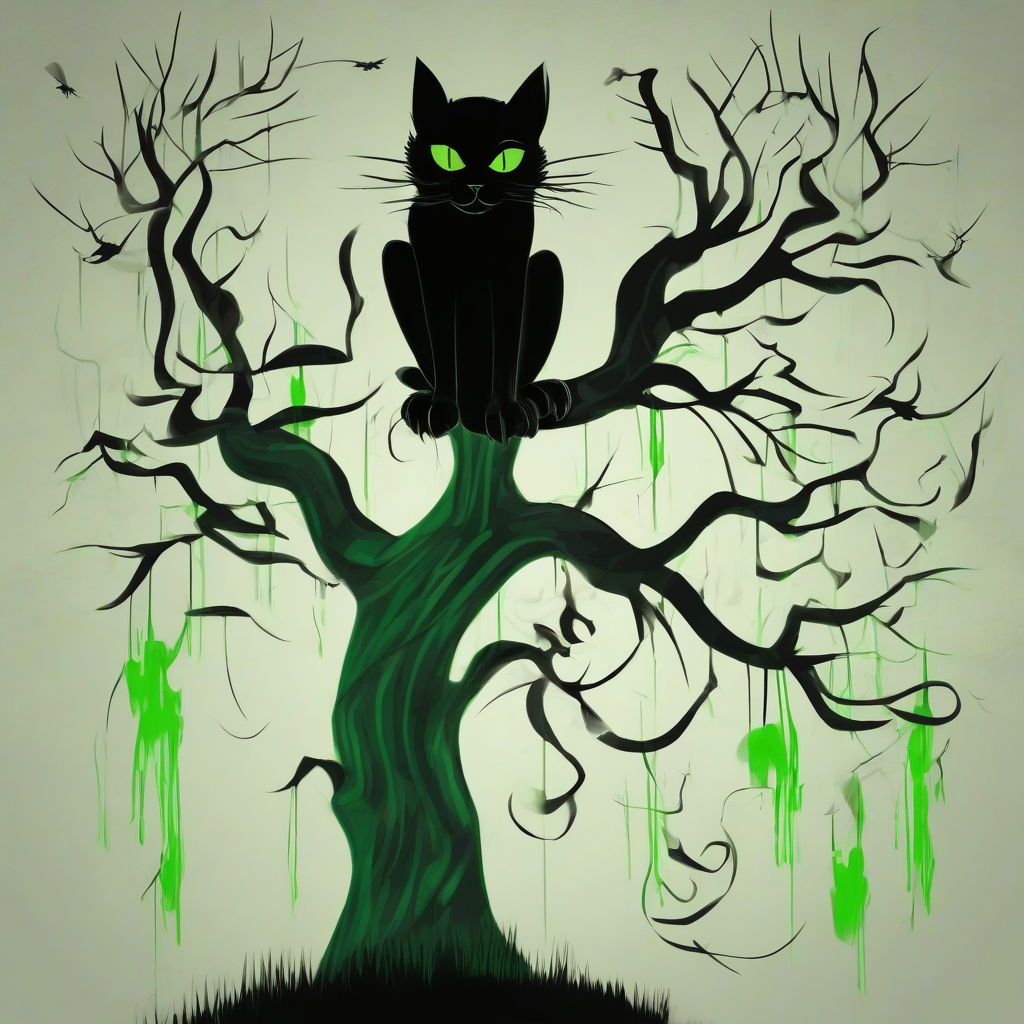 a black cat with green eyes in the night by मुफ्त एआई छवि जनरेटर - बिना लॉगिन के✨ | AIGAZOU