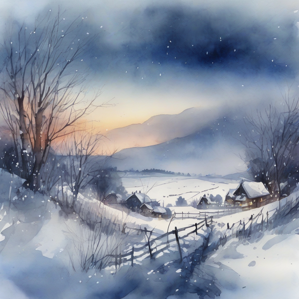 very beautiful snow night landscape by मुफ्त एआई छवि जनरेटर - बिना लॉगिन के✨ | AIGAZOU