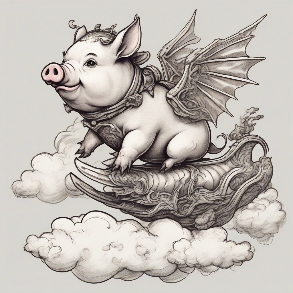 cute pig riding flying dragon with clouds by Générateur d'images par IA gratuit - Aucune connexion nécessaire✨ | AIGAZOU