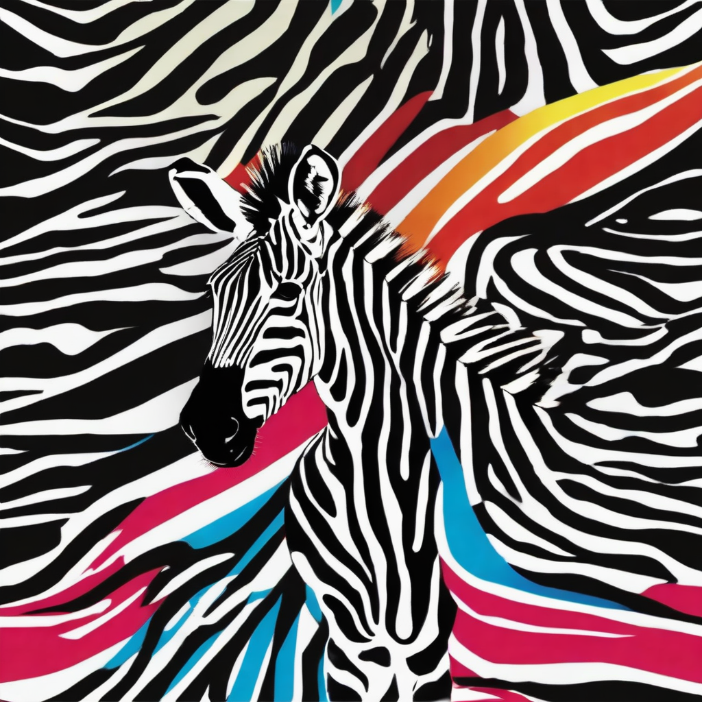 zebra popart 4 farbig by मुफ्त एआई छवि जनरेटर - बिना लॉगिन के✨ | AIGAZOU