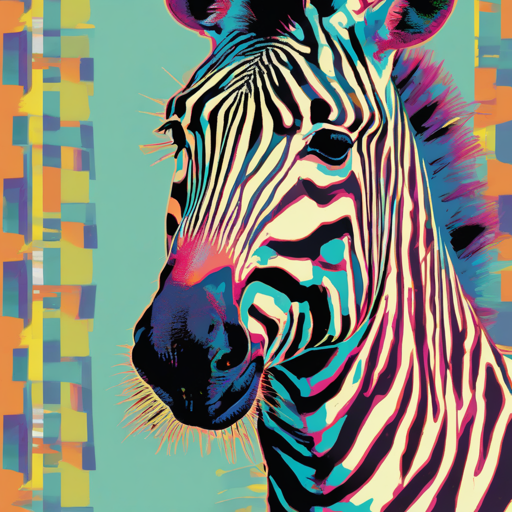 popart zebra 4 farbig by मुफ्त एआई छवि जनरेटर - बिना लॉगिन के✨ | AIGAZOU