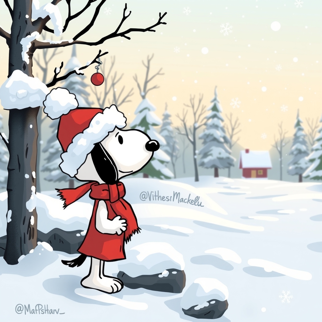 a winter scene with snoopy by मुफ्त एआई छवि जनरेटर - बिना लॉगिन के✨ | AIGAZOU