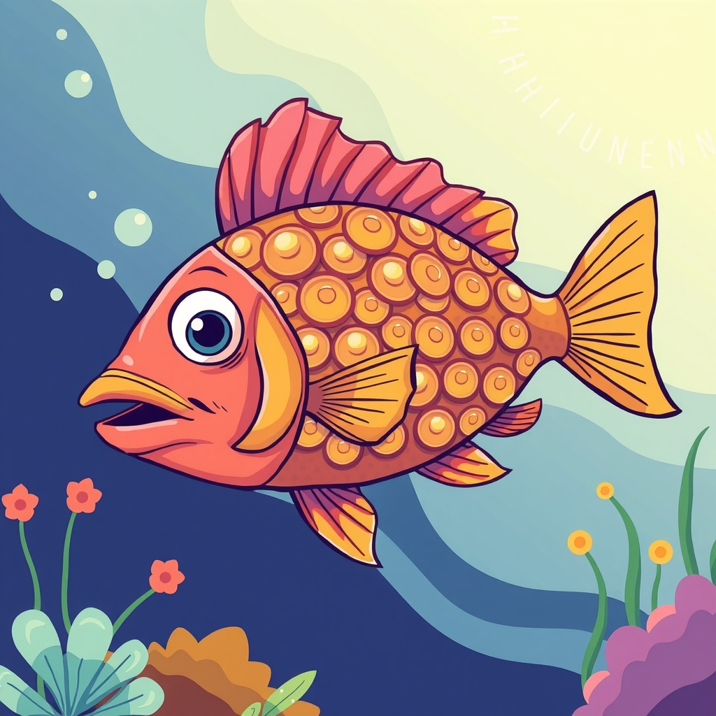 fun colorful illustration fish no text by मुफ्त एआई छवि जनरेटर - बिना लॉगिन के✨ | AIGAZOU