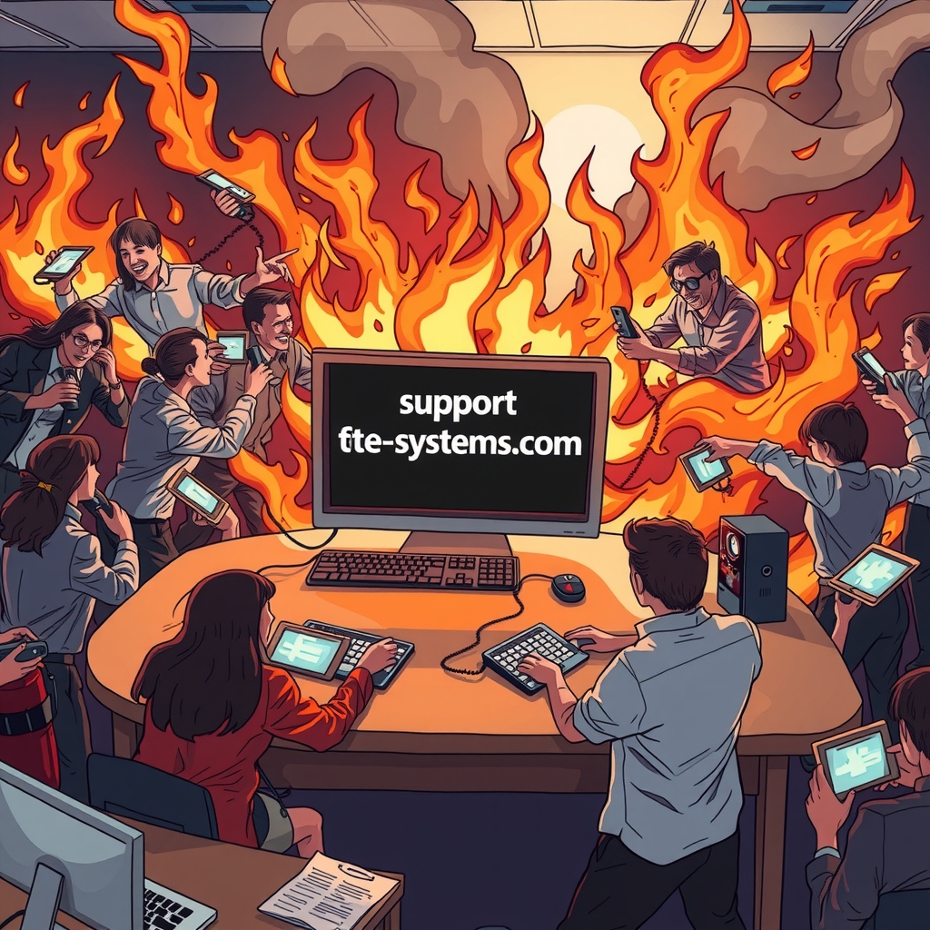 voip support hell picture employees flames by मुफ्त एआई छवि जनरेटर - बिना लॉगिन के✨ | AIGAZOU