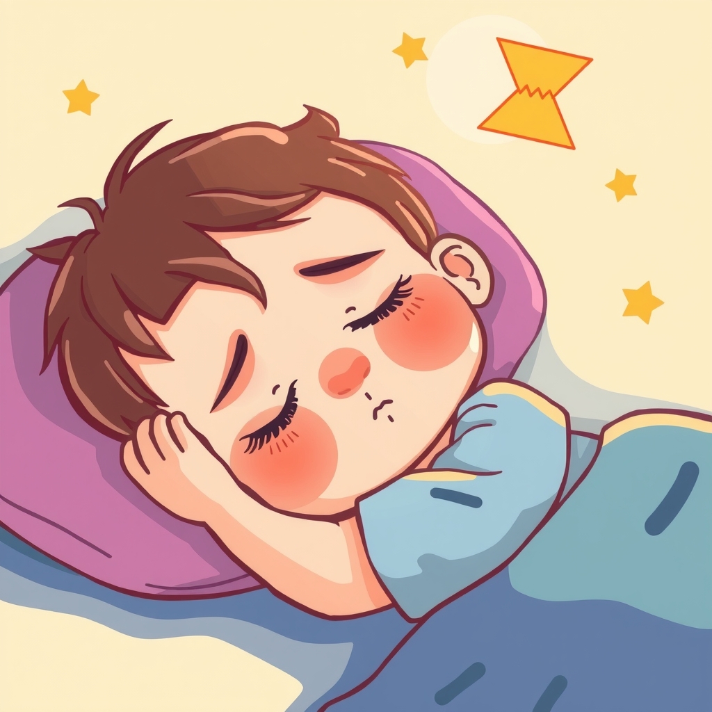 fun colorful illustration child sleeping by मुफ्त एआई छवि जनरेटर - बिना लॉगिन के✨ | AIGAZOU