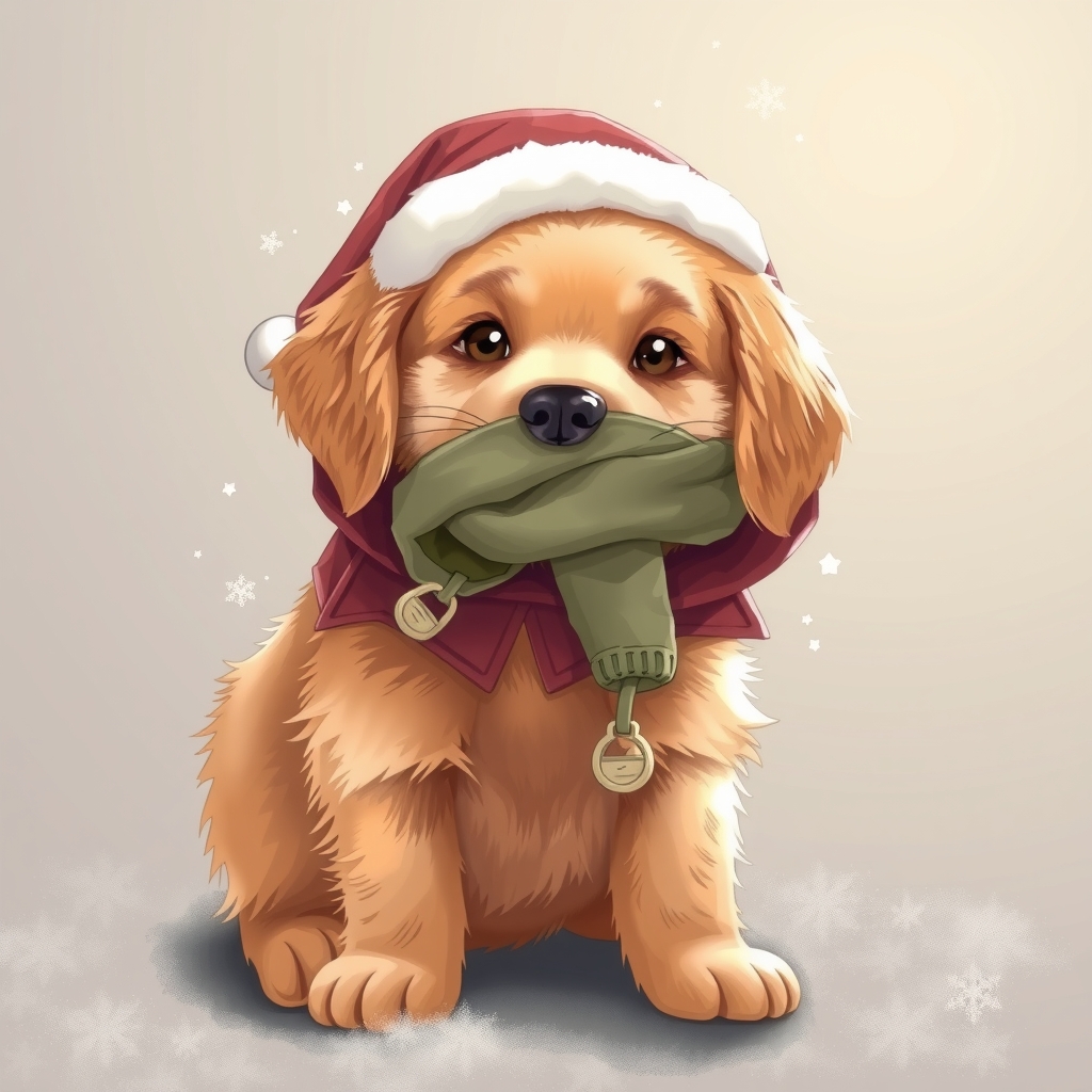 golden retriever puppy costume cold by मुफ्त एआई छवि जनरेटर - बिना लॉगिन के✨ | AIGAZOU