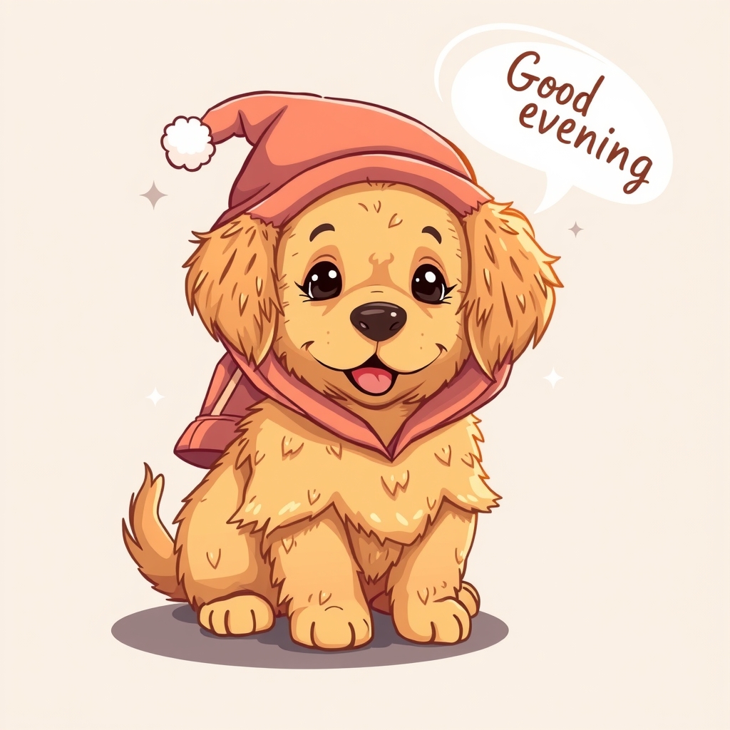 puppy golden retriever good evening costume by मुफ्त एआई छवि जनरेटर - बिना लॉगिन के✨ | AIGAZOU