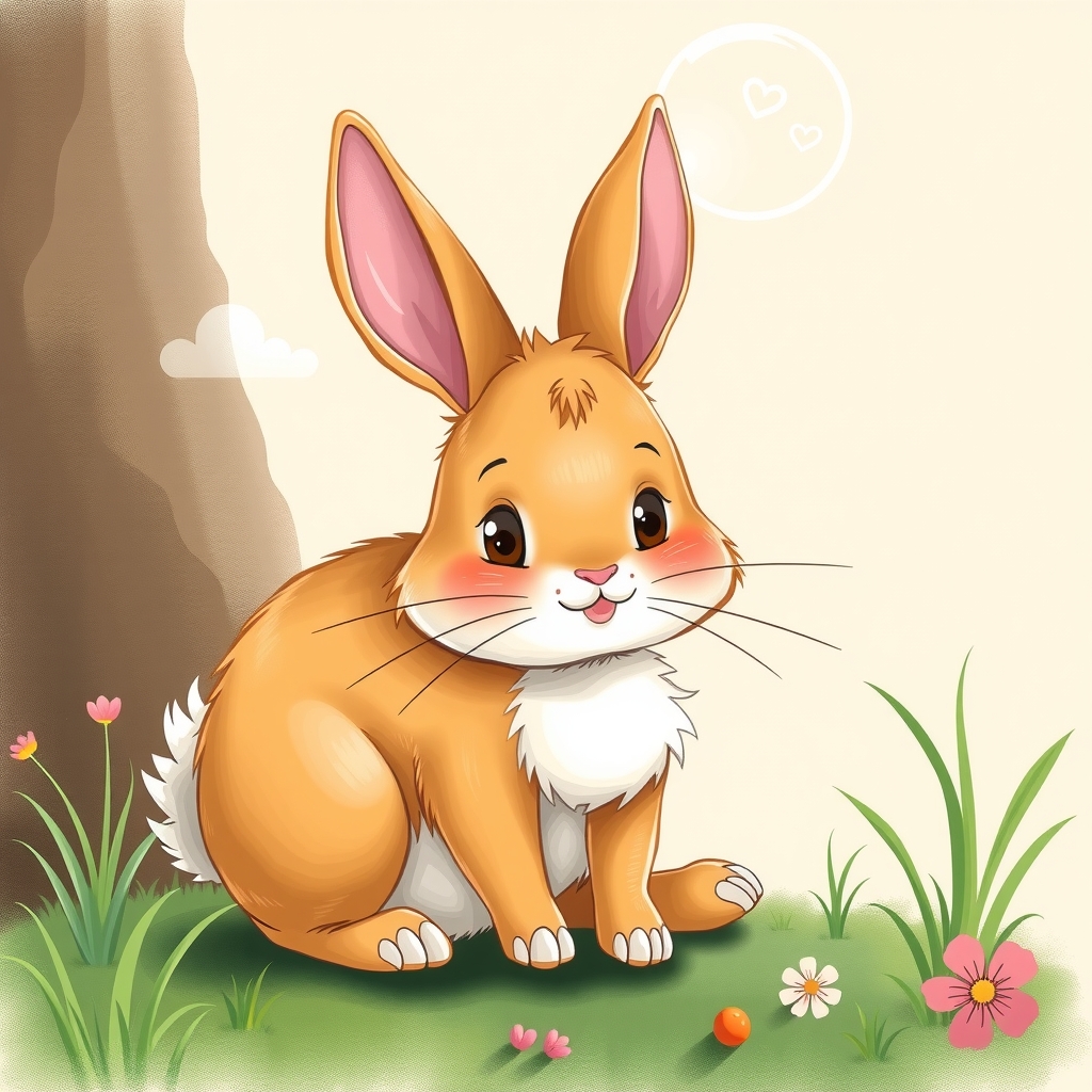 colorful fun illustration of a rabbit without text by मुफ्त एआई छवि जनरेटर - बिना लॉगिन के✨ | AIGAZOU