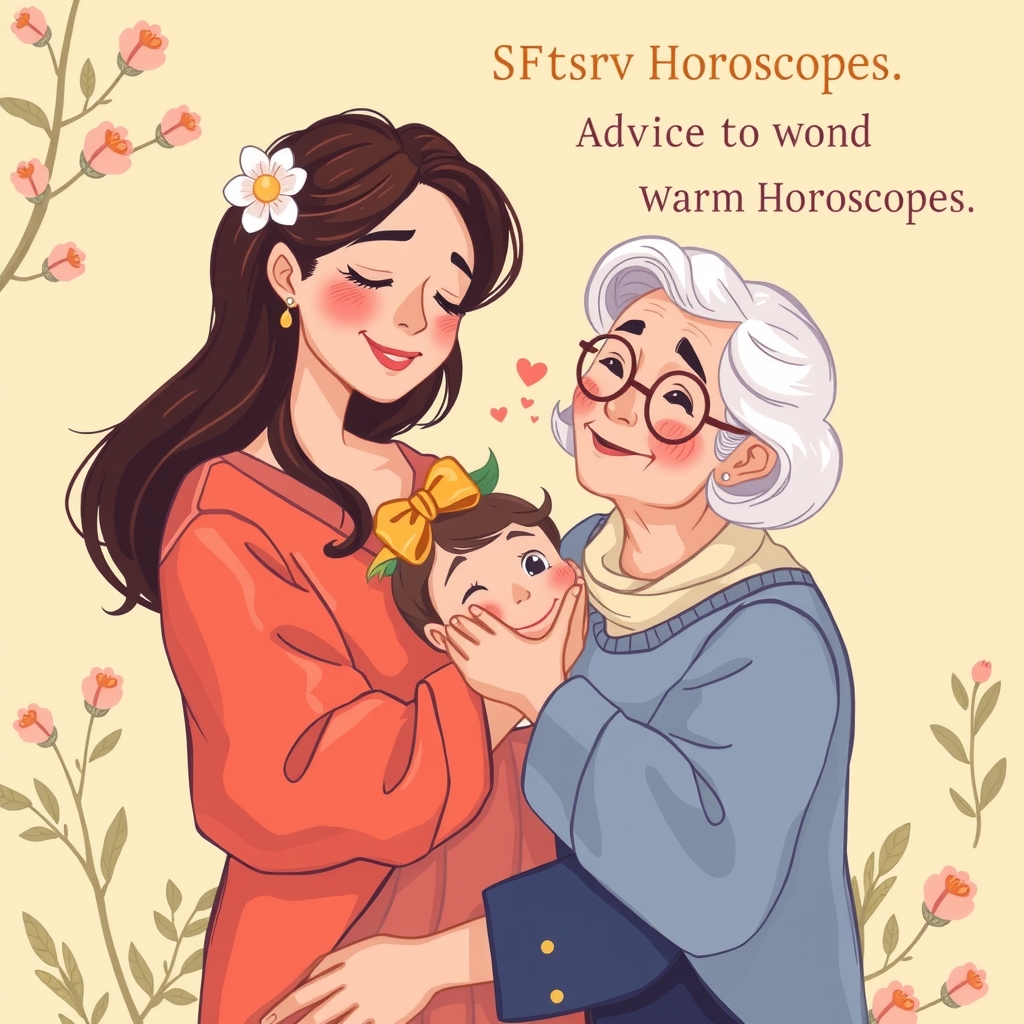 mother and grandmother raising child advice horoscope warm by मुफ्त एआई छवि जनरेटर - बिना लॉगिन के✨ | AIGAZOU