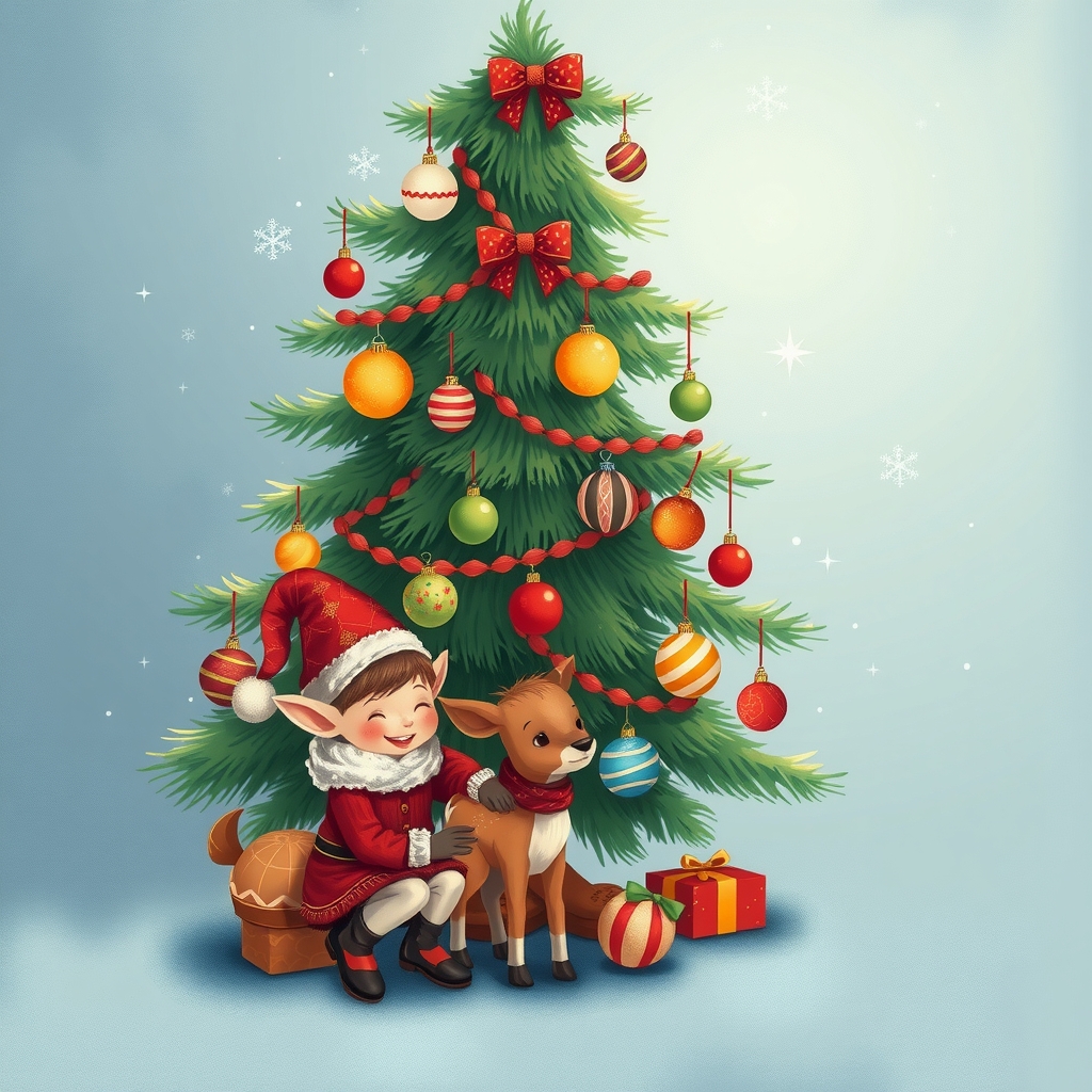 fantasy colorful christmas ornaments elf deer by मुफ्त एआई छवि जनरेटर - बिना लॉगिन के✨ | AIGAZOU