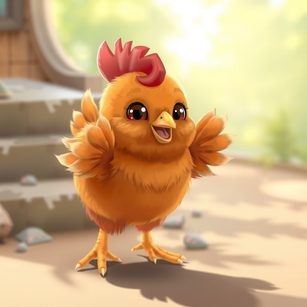 brown hen wiggly and cute anime 3d by Générateur d'images par IA gratuit - Aucune connexion nécessaire✨ | AIGAZOU