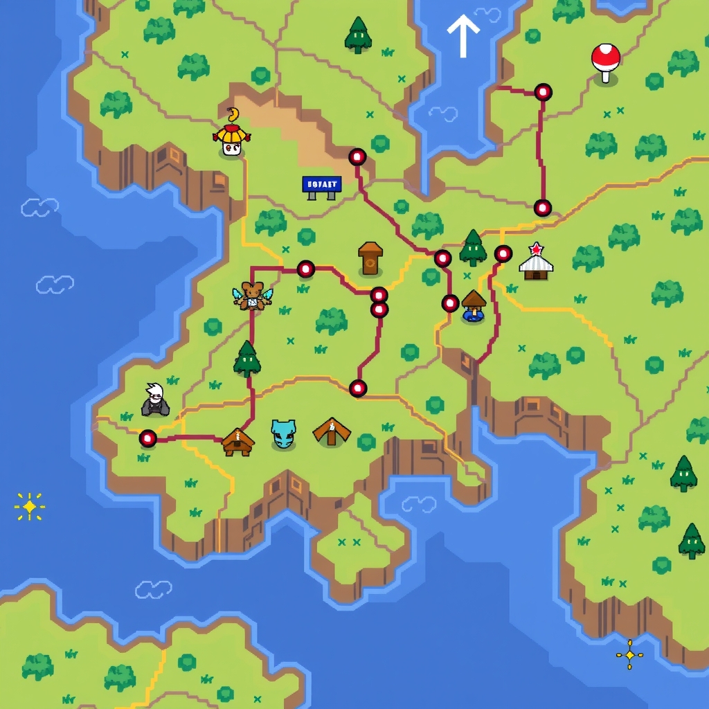 dot pokemon style map by Générateur d'images par IA gratuit - Aucune connexion nécessaire✨ | AIGAZOU