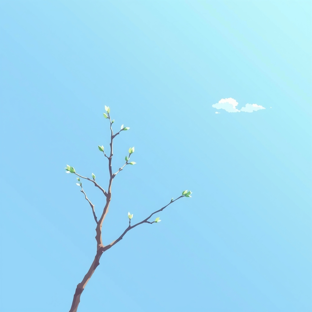 pastel anime style small branches and blue sky by मुफ्त एआई छवि जनरेटर - बिना लॉगिन के✨ | AIGAZOU