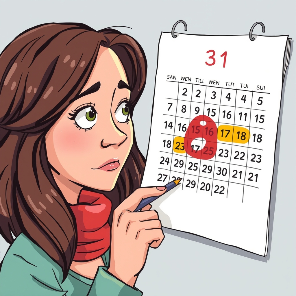 curious woman looking at calendar by Générateur d'images par IA gratuit - Aucune connexion nécessaire✨ | AIGAZOU