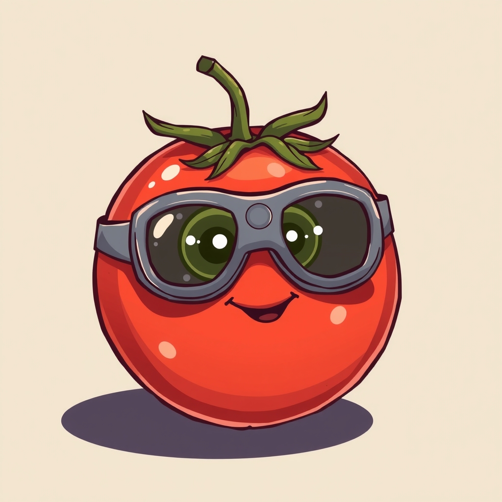 cute tomato with goggles by मुफ्त एआई छवि जनरेटर - बिना लॉगिन के✨ | AIGAZOU