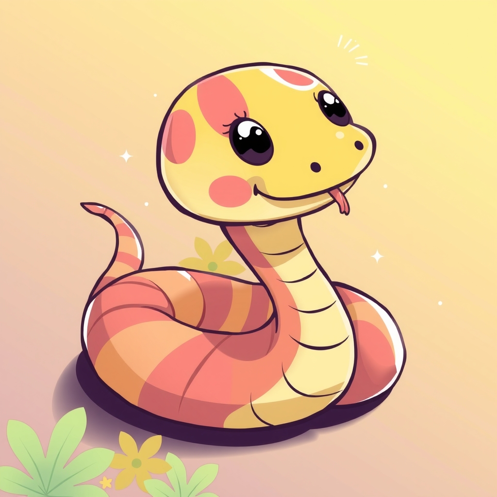 colorful fun illustration of a baby snake by मुफ्त एआई छवि जनरेटर - बिना लॉगिन के✨ | AIGAZOU