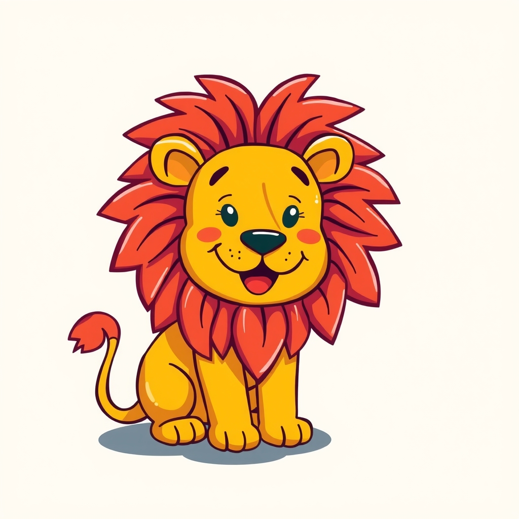 colorful fun illustrations of a lion without text by मुफ्त एआई छवि जनरेटर - बिना लॉगिन के✨ | AIGAZOU