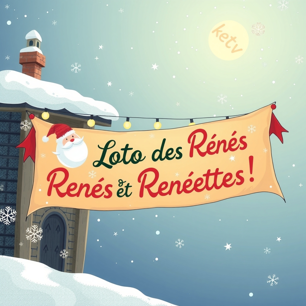 create a long christmas banner with the lottery of renes and renettes by Générateur d'images par IA gratuit - Aucune connexion nécessaire✨ | AIGAZOU