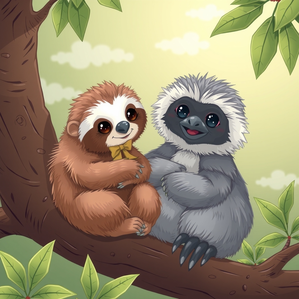 sloth baby and kagu by मुफ्त एआई छवि जनरेटर - बिना लॉगिन के✨ | AIGAZOU