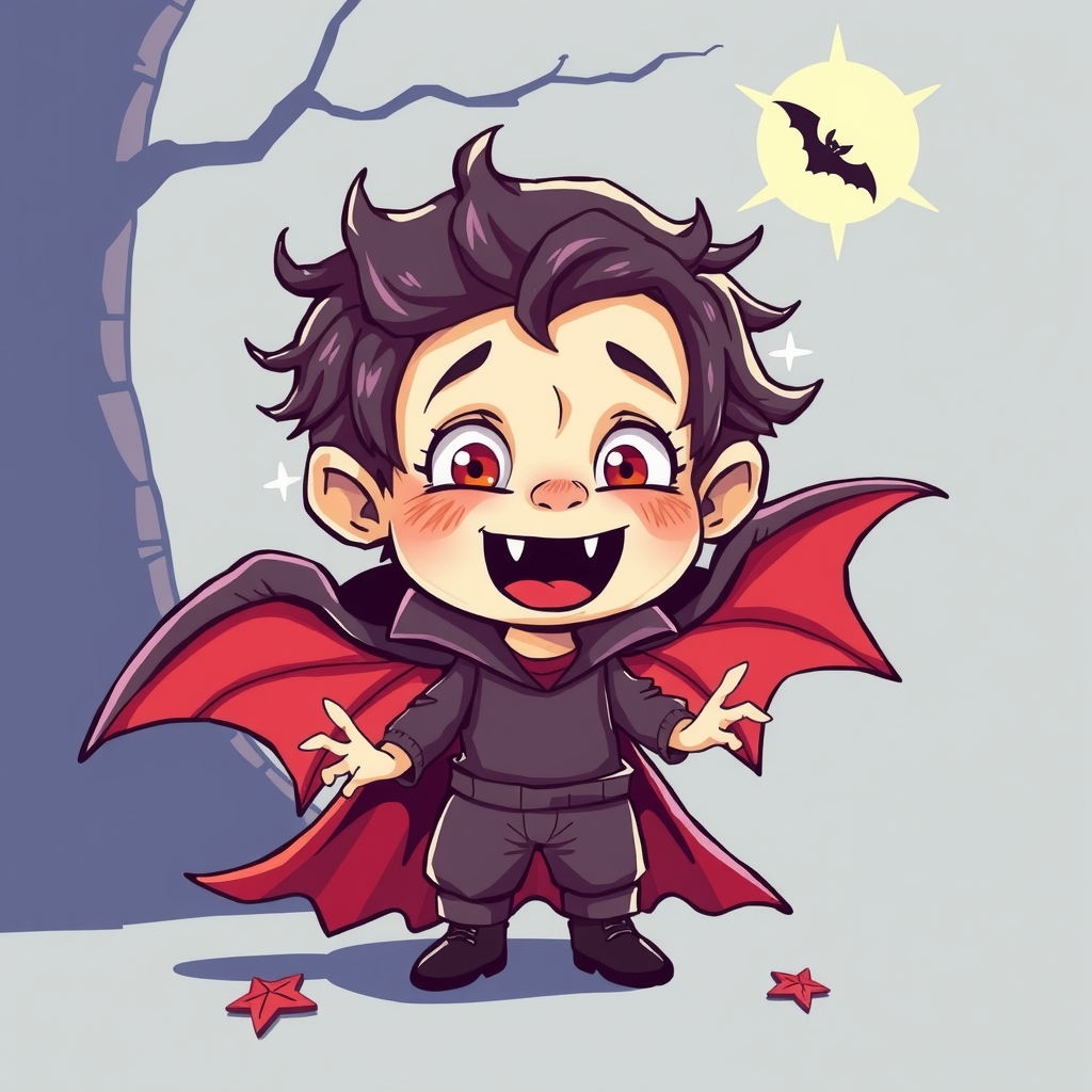 fun colorful illustration child vampire by मुफ्त एआई छवि जनरेटर - बिना लॉगिन के✨ | AIGAZOU