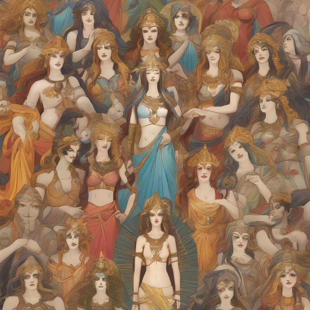 many gods and goddesses gathered by मुफ्त एआई छवि जनरेटर - बिना लॉगिन के✨ | AIGAZOU