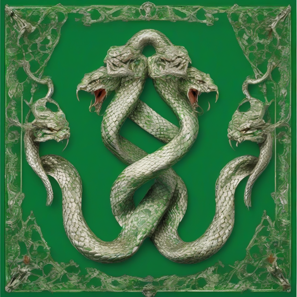 a green bow decorated with snake heads by Générateur d'images par IA gratuit - Aucune connexion nécessaire✨ | AIGAZOU