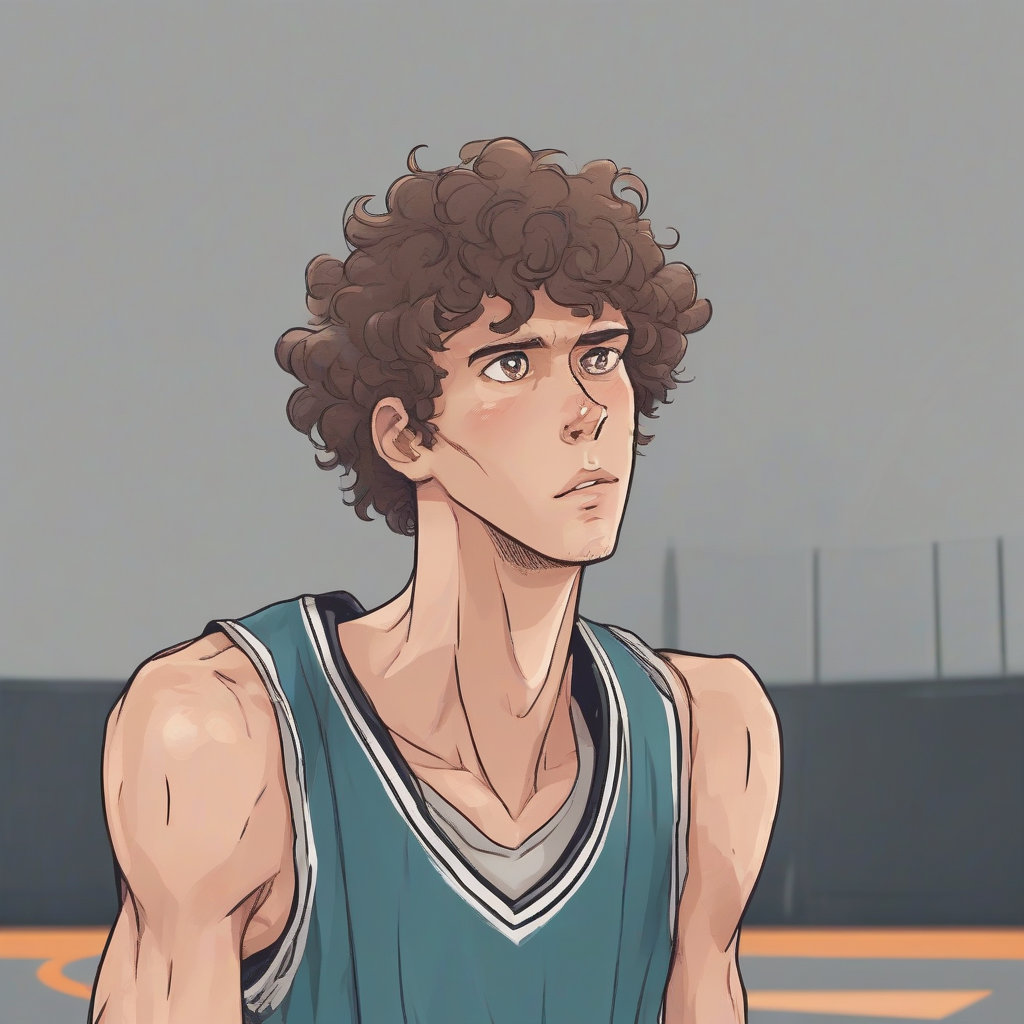 tall boy short wavy hair basketball player by मुफ्त एआई छवि जनरेटर - बिना लॉगिन के✨ | AIGAZOU