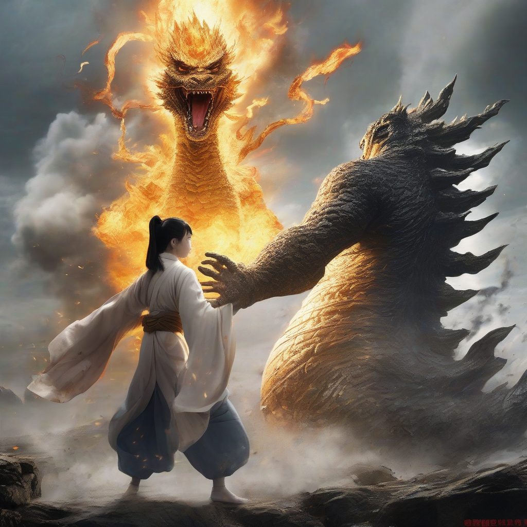 godzilla vs zhang shi qian liu zi han pooping by मुफ्त एआई छवि जनरेटर - बिना लॉगिन के✨ | AIGAZOU