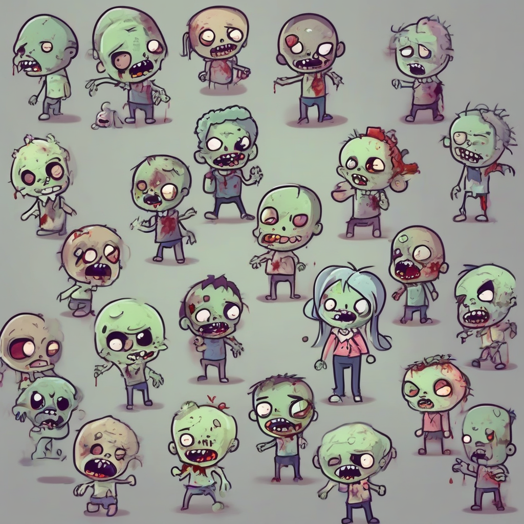 draw zombies as cute characters by Générateur d'images par IA gratuit - Aucune connexion nécessaire✨ | AIGAZOU