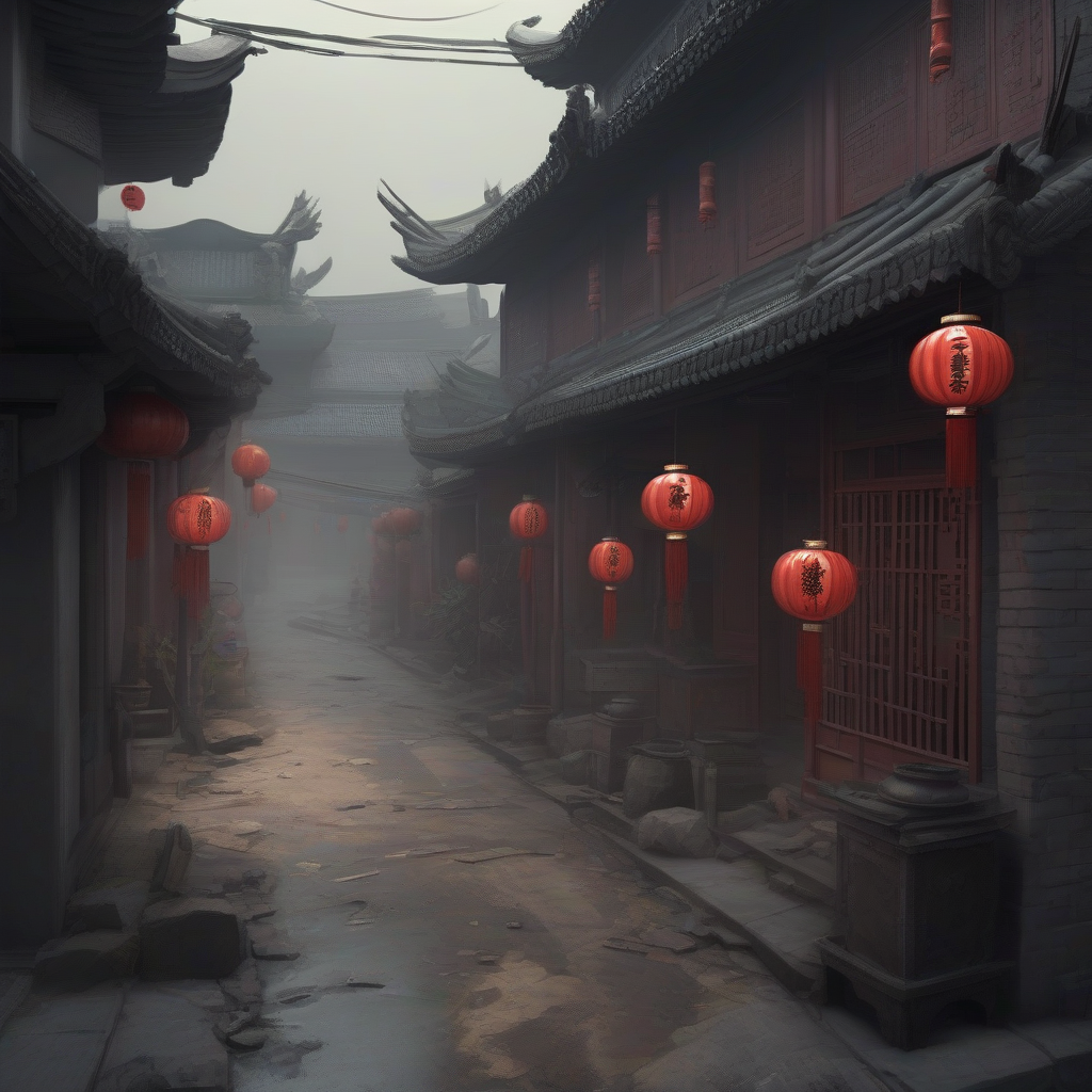 chinese realistic eerie spooky street by मुफ्त एआई छवि जनरेटर - बिना लॉगिन के✨ | AIGAZOU