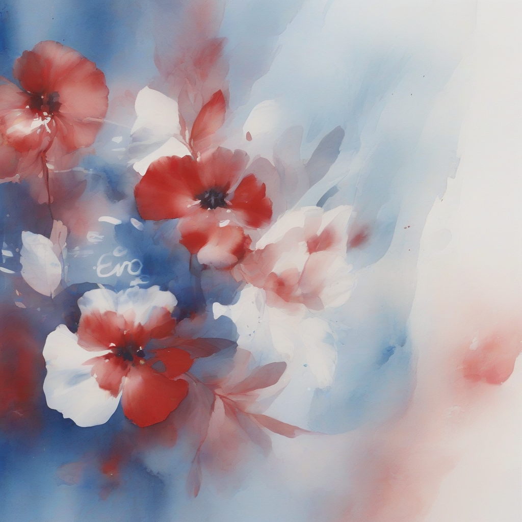 soft blue red white watercolor painting by मुफ्त एआई छवि जनरेटर - बिना लॉगिन के✨ | AIGAZOU