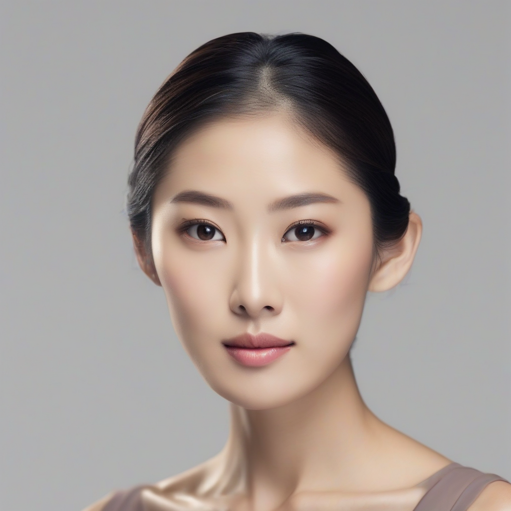 east asian beauty id photo celebrity mix updo no accessories white background front by Générateur d'images par IA gratuit - Aucune connexion nécessaire✨ | AIGAZOU