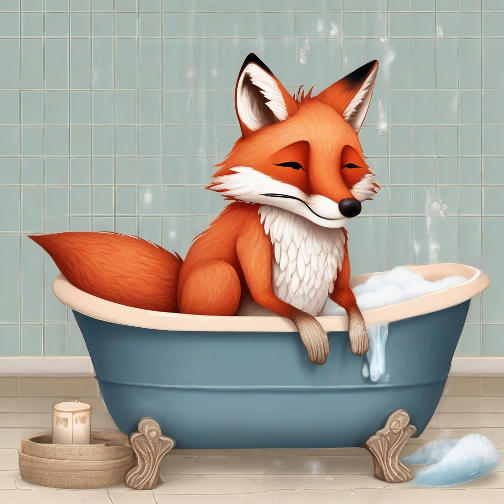 fox sitting in a bathtub by Générateur d'images par IA gratuit - Aucune connexion nécessaire✨ | AIGAZOU