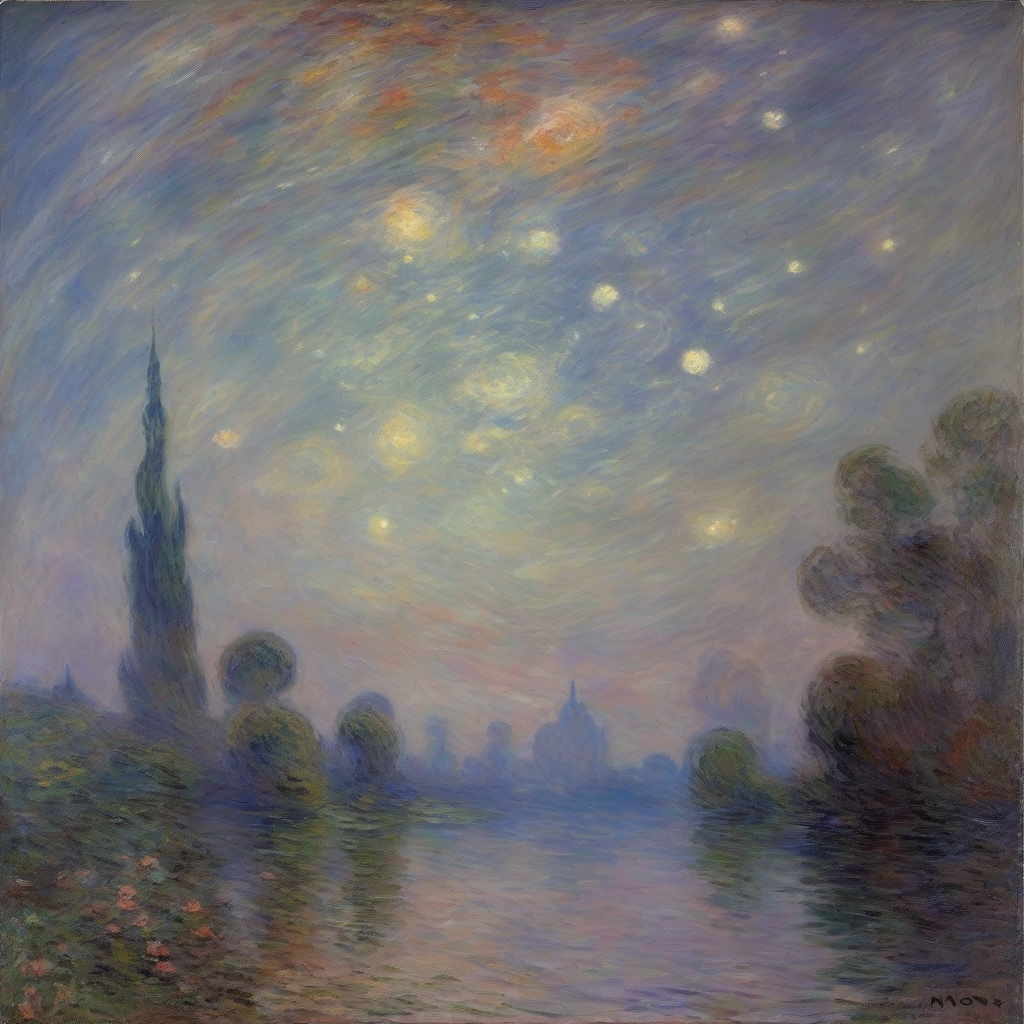 late monet cosmic paintings by मुफ्त एआई छवि जनरेटर - बिना लॉगिन के✨ | AIGAZOU