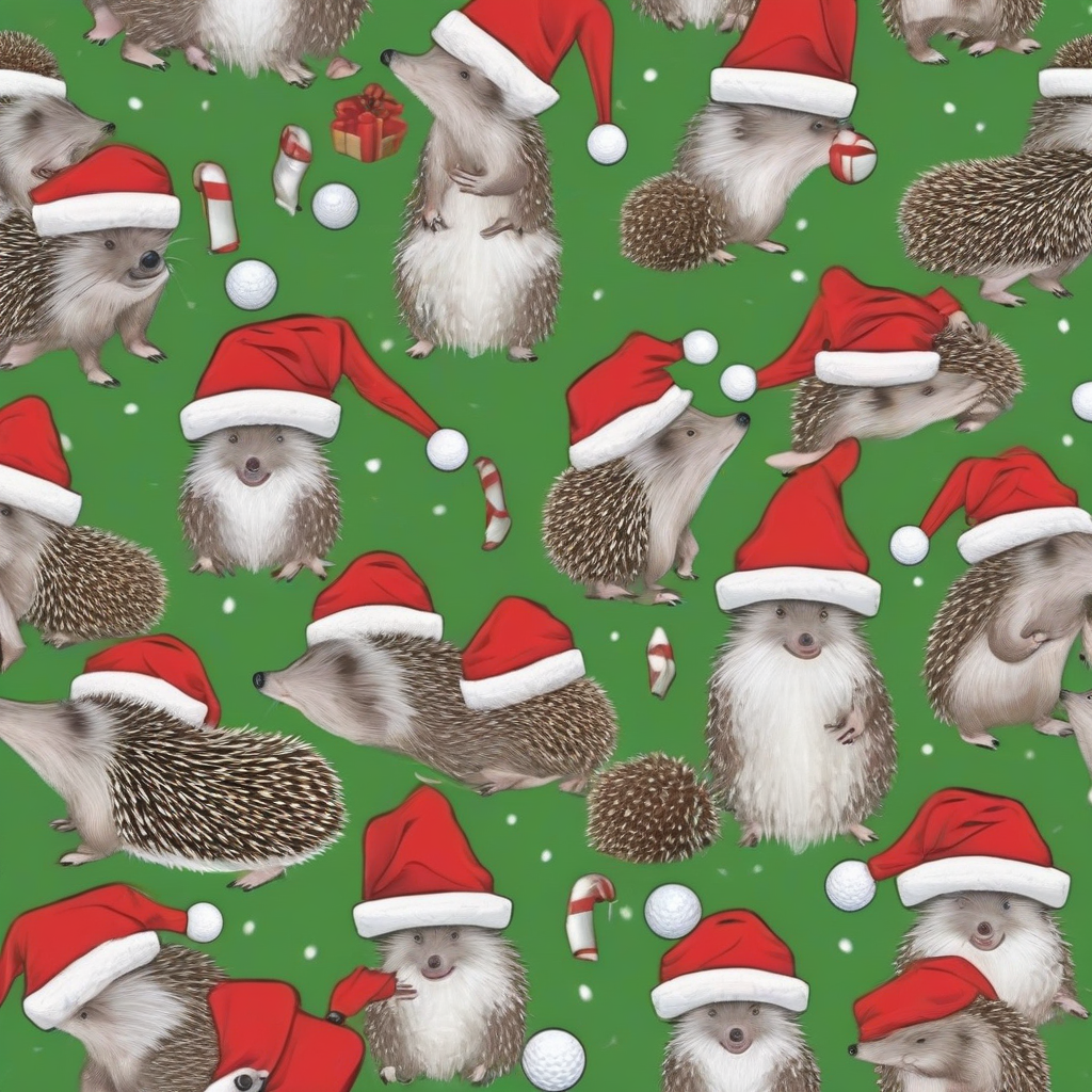 noel golf course hedgehogs disguised as santa by मुफ्त एआई छवि जनरेटर - बिना लॉगिन के✨ | AIGAZOU