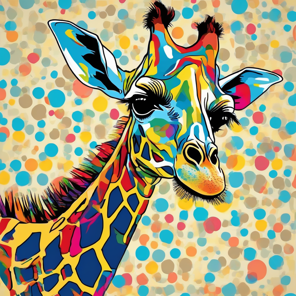 giraffe popart 4 farbig elegant by मुफ्त एआई छवि जनरेटर - बिना लॉगिन के✨ | AIGAZOU