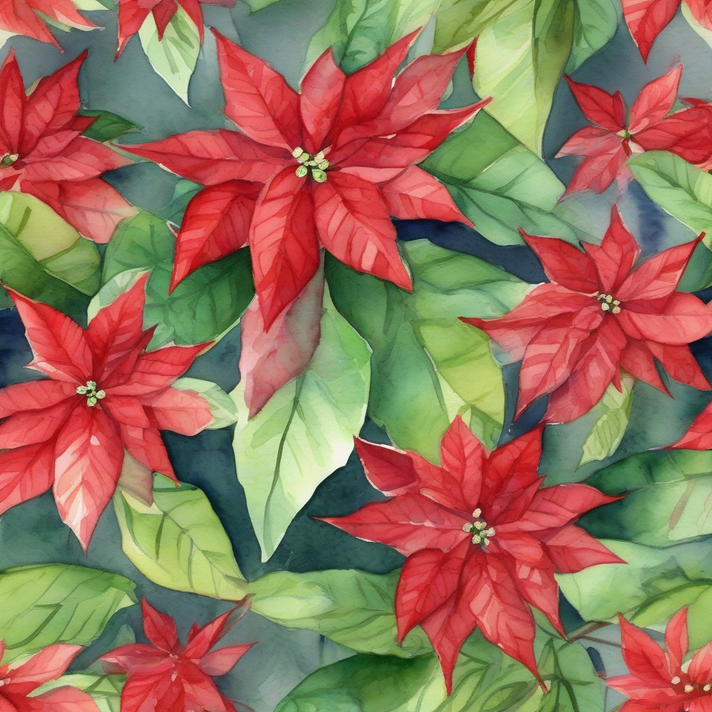 poinsettia watercolor painting by मुफ्त एआई छवि जनरेटर - बिना लॉगिन के✨ | AIGAZOU