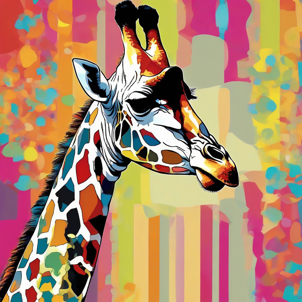 giraffe popart elegant in motion by मुफ्त एआई छवि जनरेटर - बिना लॉगिन के✨ | AIGAZOU