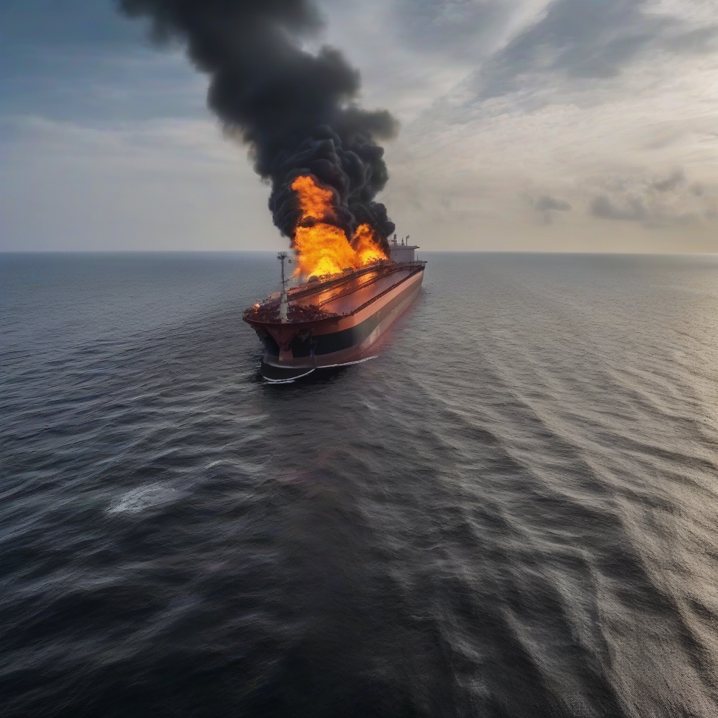 oil spill from tanker on sea by मुफ्त एआई छवि जनरेटर - बिना लॉगिन के✨ | AIGAZOU