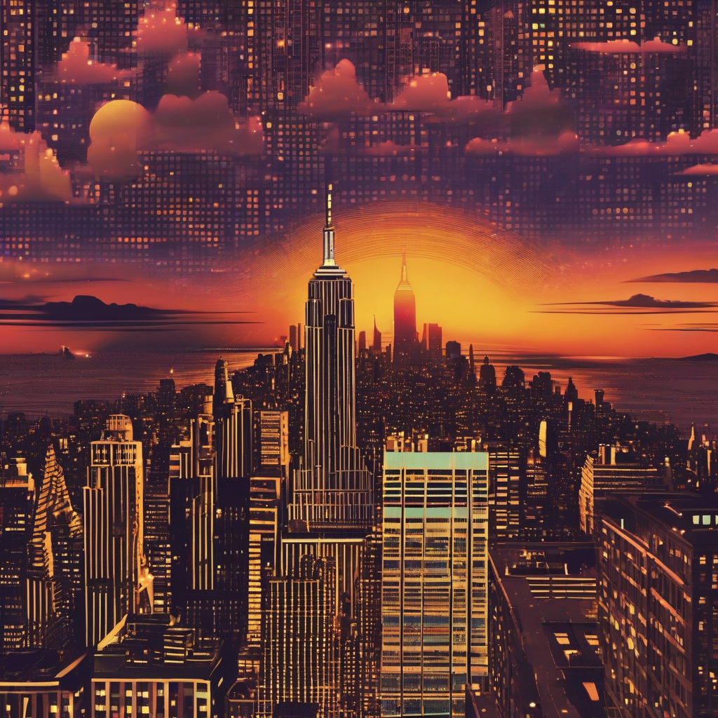 dj disco skyline manhattan sunset by मुफ्त एआई छवि जनरेटर - बिना लॉगिन के✨ | AIGAZOU