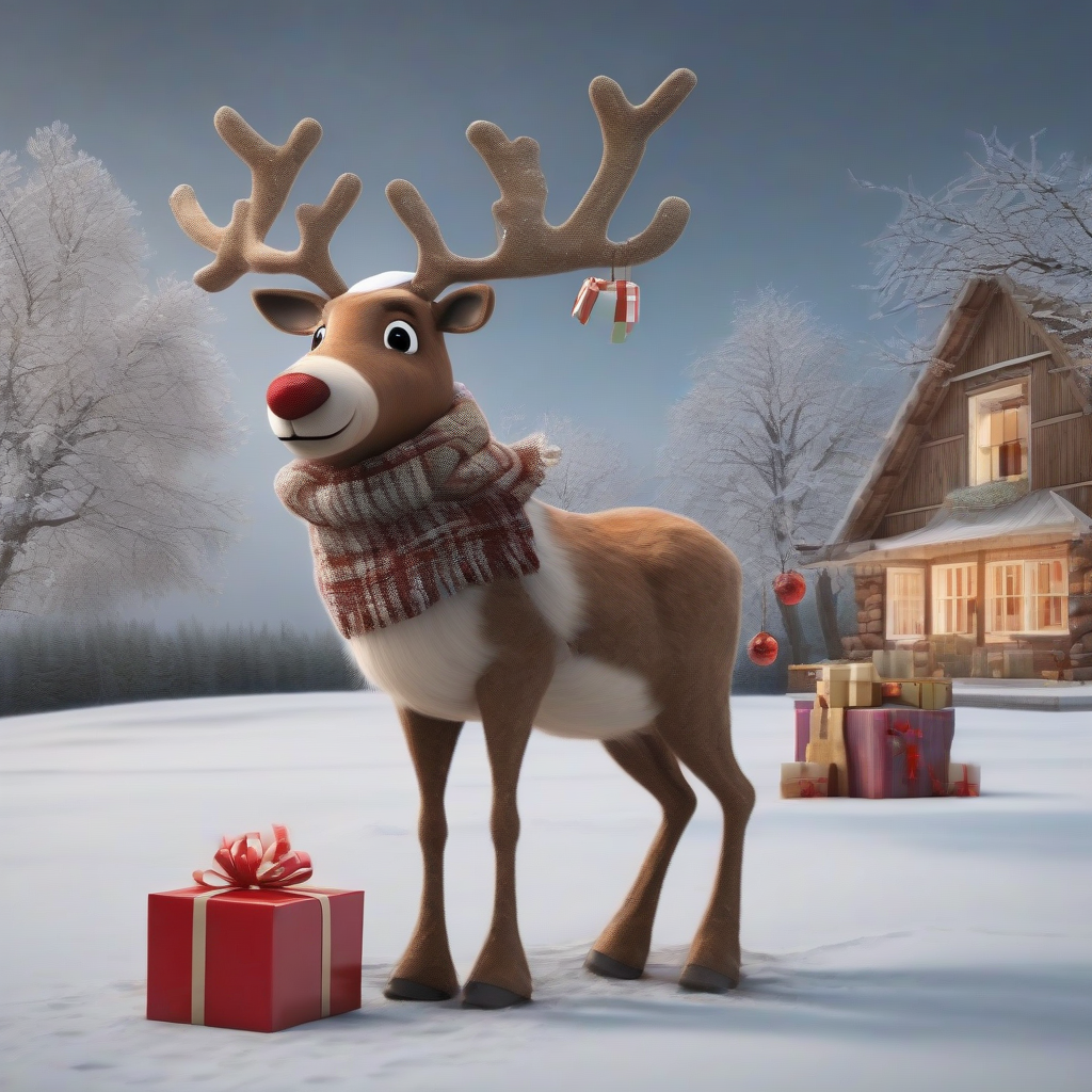 rudolph the reindeer in a snowless winter by मुफ्त एआई छवि जनरेटर - बिना लॉगिन के✨ | AIGAZOU